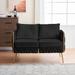 Modern Velvet Upholstered Loveseat Sofa with Handmade Woven