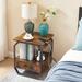 Octagonal Iron Frame Nightstands End Table with Charging Station