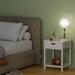 Nightstand w/ Drawer & Open Storage Shelf, Porch Bedside Cabinet