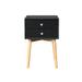 Bedside Table Storage Cabinet w/ 2 Drawers Portable End Table, Black