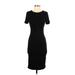 Velvet Torch Casual Dress - Midi Crew Neck Short sleeves: Black Solid Dresses - Women's Size X-Small