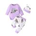 Frobukio 3PCS Newborn Baby Boys Girls Pants Clothes Outfits Koala Print Long Sleeve Rompers Pants Beanie Hat Set