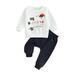 My First Christmas Baby Girl Boy Outfit Santa Claus/Snow Sweatshirt Top Jogger Pants Fall Winter Clothes
