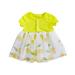 Wiueurtly Clothes for Girls Dress Baby Summer Dress Cherry Lemon Print Small Fresh Crew Neck Short Sleeve A Swing Casual Going Out