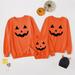 Esho Halloween Family Matching T-shirts Pumpkin Face Printed Hoodies Sweatshirts for Women/Men/Kids