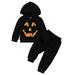 Tosmy Baby Boys Clothes Set Outfit Long Sleeve Pumpkin Skeleton Hoodie Sweatshirt Top Pant Toddler Fall Winter Clothes Set Outfits