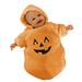 Baby Halloween Costume Girl Boy Pumpkin Ghost Hoodie Fleece Jumpsuit Onesie Romper Winter Warm Outfits