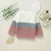 LYCAQL Baby Girl Clothes Toddler Baby Girl Boy Patchwork Color Block Knit Sweater Warm Sweatshirt Long Sleeve Toddler (Pink 12-18 Months)