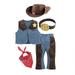 KDFJPTH Toddler Outfits for Girls Kids Baby Boys Sleeveless Western Cowboy Kids Vest Hat Scarf Pants Belt 5Pcs Party Clothes Sets for Children