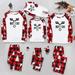 Penkiiy Family Christmas Pjs Matching Sets Parent-child Warm Christmas Set Printed Home Wear Pajamas Two-piece Kid Set White Christmas Pajamas 3-4 Years