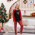 Family Christmas Pjs Matching Sets Clearance Christmas Pajamas for Women Men Kids Casual Elk Ugly Printed Top & Plaid Bottom Outfits Plus Size Loungwear Holiday Sleepwear Red qILAKOG Size XL