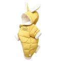 TOWED22 Baby Snowsuit Boy Girls Jacket Hooded Outerwear Jumpsuit Coat Rabbit Ear Thick Boys Romper Jacket Baby Yellow 0-3 M