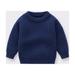 Toddler Pullover Knit Sweater Infant Baby Girl Boy Knit Sweater Solid Color Oversized Crewneck Warm Pullover Sweatshrit Fall Winter Tops Winter Sweaters for Children Christmas 6 Months-5 Years