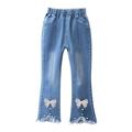 FRSASU Toddler Kids Sweet Boe Flared Pants Trousers Jeans Pants