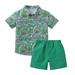 Shiningupup Boys 2 Piece Outfits Hawaii Shorts Sets Button Down Short Sleeve Shirt and Shorts Boys Size 14 16 Toddler Boy Clothes 3T 4T Sets Baby Boy Rompers 18 24 Months Linen