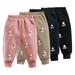 Godderr Toddler Baby Thicken Jogger Pants for Girls Boys Solid Cotton Elastic Waist Trousers Fleece Elastic Sweatpants