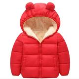 Oalirro Fall Coats Thick Red Girls Fall Jacket Long Sleeve Hoodies Zip up Fuzzy Fleece 18-24Months