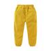 Fattazi Little/big Kids Fall And Winter Girls Solid Color Corduroy Elastic Waistband Ankles Pants With Pockets