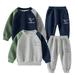 Godderr 2PCS Newborn Toddler Baby Boys Clothing Sets Dinosaur Print Color Clashing Long Sleeve Tops and Solid Color with Pockets Sweatpants Spring Fall Clothes Outfits 12M-5Y