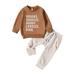 Shiningupup Toddler Kids Boys Outfit Letters Prints Long Sleeves Tops Sweatershirt Pants 2Pcs Set Outfits Outfit Baby Boy Clothes 12 Months Fall Toddler Romper 3T Boy