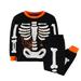 KDFJPTH Toddler Outfits for Girls Family Feeling Kids Boys Skeleton Pajamas Glow In The Dark Children Clothes Sets