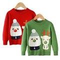 Esaierr 2-7Y Girls Boys Knit Xmas Sweater Toddler Baby Christmas Pullover Knitwear Skin-Friendly Jumper Tops Kids Autumn Winter Knit Sweater