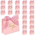 NewSoul 24PCS Small Thank You Gift Bags for Baby Shower Pink Small Gift Bags with Bow Ribbon Mini Gift Bags Party Favor Bags Treat Bag for Wedding Birthdays Party Supplies 11.4x4.5x10CM