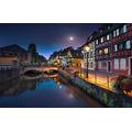 Wooden Adult Jigsaw Puzzle 1000 Piece, France Colmar Canal Night Stars Puzzle Home Decor Gifts 75X50Cm