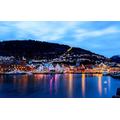 1000 Piece Wooden Jigsaw Puzzle, Norway Bergen Harbour City Evening Buildings Home Decoration Puzzle 75X50Cm