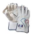 Gunn & Moore GM Cricket Wicket Keeping Keeper Gloves | Mana | PVC Faux Leather Back of Hand | Cotton Lining & Pimple Rubber Palm | Adult | 1 Pair, White