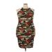 Rouge Casual Dress - Bodycon Crew Neck Sleeveless: Brown Camo Dresses - Women's Size 3X