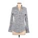 Sonoma Goods for Life Plus Long Sleeve Button Down Shirt: Gray Marled Tops - Women's Size Medium Plus