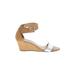 CL by Laundry Wedges: Tan Print Shoes - Women's Size 7 1/2 - Open Toe