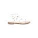 Steve Madden Sandals: Slip-on Chunky Heel Boho Chic White Print Shoes - Women's Size 8 1/2 - Open Toe