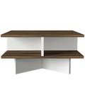 Ivy Bronx Kathaleia Cross Legs Coffee Table w/ Storage Wood in Black/Brown/White | 12.28 H x 23.62 W x 23.62 D in | Wayfair