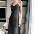 Robe mi-longue taille haute pour femme vêtement pour femme vêtement basique robe élégante doux