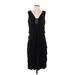 Picadilly Fashions Casual Dress V-Neck Sleeveless: Black Print Dresses - New - Women's Size Medium