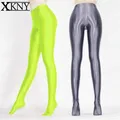 XCKNY XS-3XL collant opachi lucidi in raso collant sexy pantaloni da yoga calze a vita alta