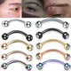 1PC 6/8/10mm Stainless Steel Banana Piercing Ring 3mm Ball Eyebrow Piercing Curved Barbell Ring Snug