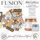 Fusion Mineral Paint metallics, water based paint, natural earth pigments, 11 colours, easy to use, durable, quick drying, 37ml & 250ml pots