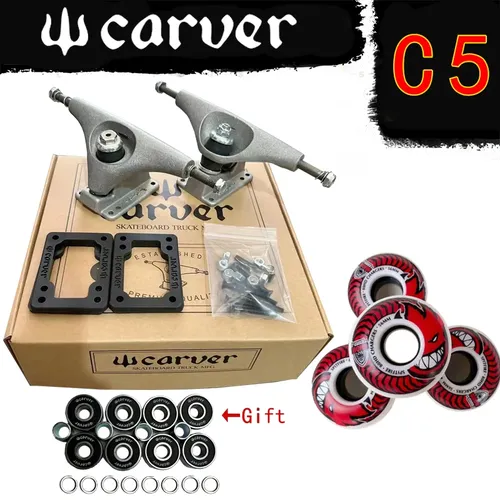 Carver CX4 C5 Surf Skateboard Truck Skate Longboard Truck Carver Lager und Carver Räder zusammen