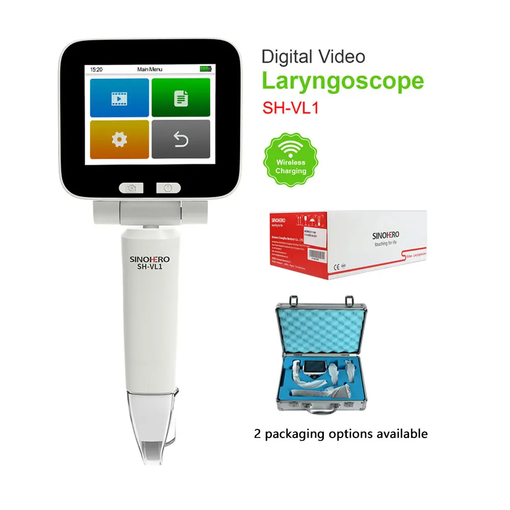 Digitales Video-Laryngoskop mit 4 Klingen oder Neugeborenen-Klinge für Kinder und Erwachsene, Voll-Touchscreen-Chirurgie, intubierend, flexible Miller Image