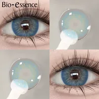 Bio-Essenz 1 Paar farbige Kontaktlinsen für Augen blaue Augenlinsen grüne Kontaktlinsen graue Linse