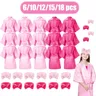 6-18 Stück Spa Party Roben für Mädchen Kinder Geburtstag Kimono Satin Robe Schlaf Party Übernachtung