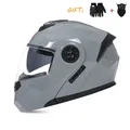 Punkt zugelassene Vollgesichts-Motorrad helme Doppel visier Modular Klapp helm Punkt genehmigt Dual