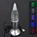1pc 3D Rakete Multi Farbwechsel Lava Lampe RGB LED Glitter Party Stimmung Nachtlicht Weihnachten