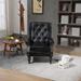 Rolled Armchair Nailheads Accent Chair Wood Frame Wingback Chair High Back Lounge Chair Upholstered Chair for Living Room