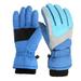 Biziza Waterproof Ski Snowboard Gloves Mittens Thinsulate Lined Winter Cold Weather Gloves for Boys and Girls Blue