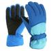 Biziza Kids Snow Gloves for Boys Girls Winter Waterproof Insulated Kids Ski Gloves Thickening Warm Windproof Outdoor Gloves Blue