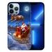MAXPRESS Christmas Santa in Reindeer Sleigh Phone Case Compatible with iPhone 15 Proï¼ŒChristmas Santa Reindeer Phone Case for iPhone 15 Pro for Women Men Cool Design Protective Cover Case